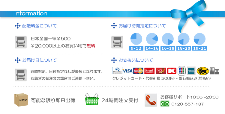 配送料金やお届け時間指定についてのご案内