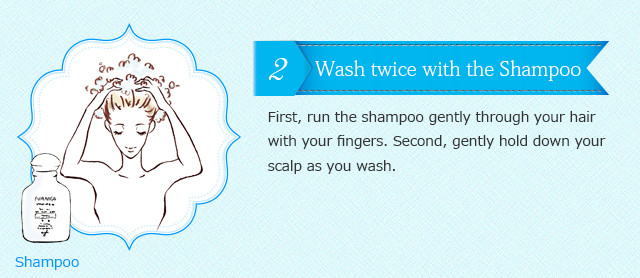 Wash twice with the shampoo.