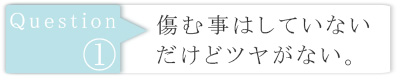 傷む事はしていない、だけどツヤがない。