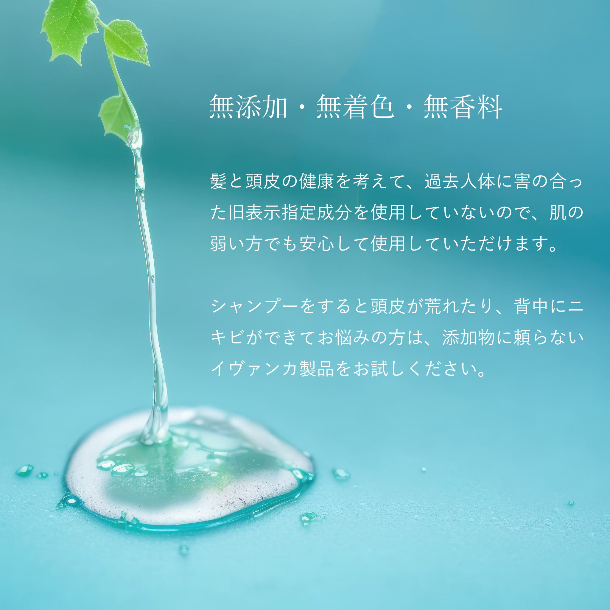 無添加・無着色・無香料-髪と頭皮の健康を考えて旧表示指定成分無添加で作られています。